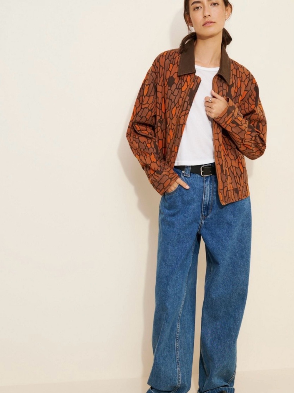Urban Outfitters Kasper Brown & Orange Camo Cotton Work Jacket XS